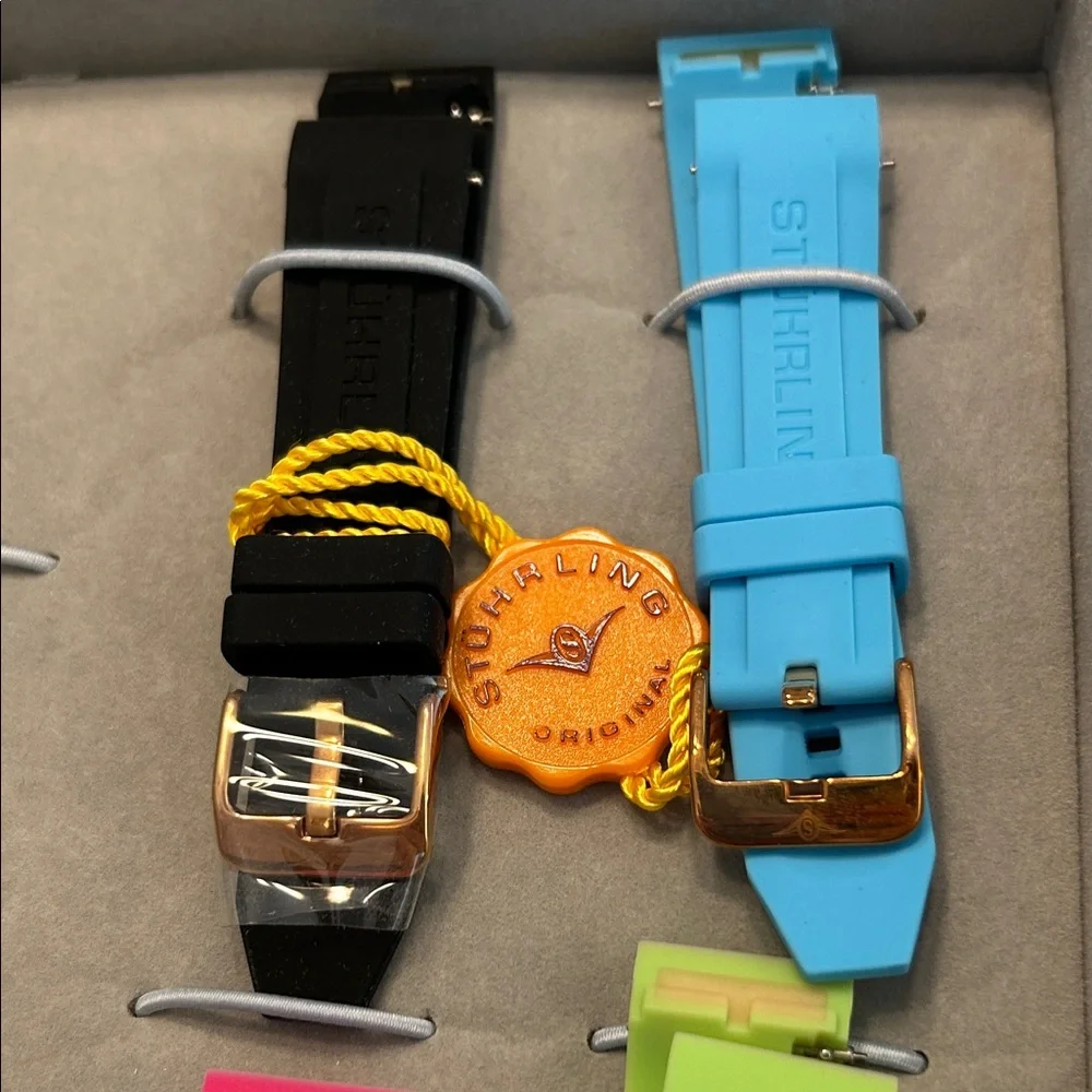 Stuhrling Original Women's Watch with Colorful Strap Set